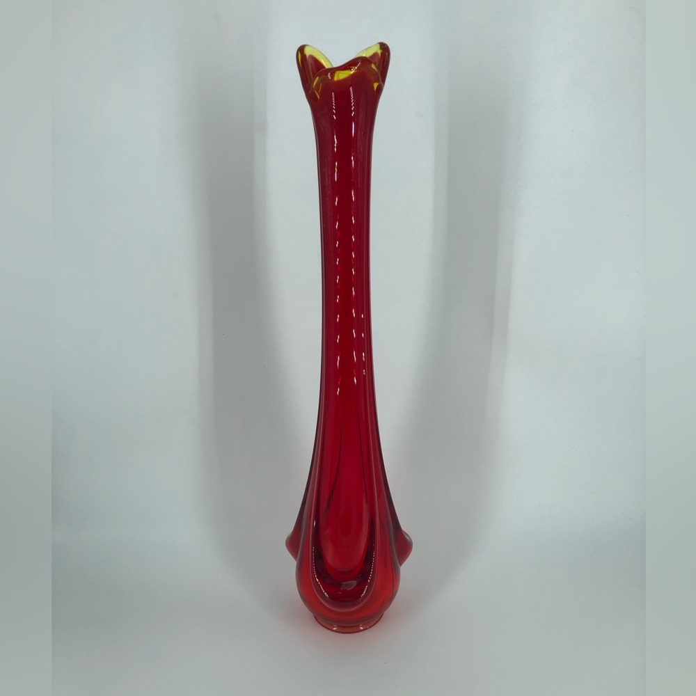 Vintage MCM Viking Glow Glass Swung Vase